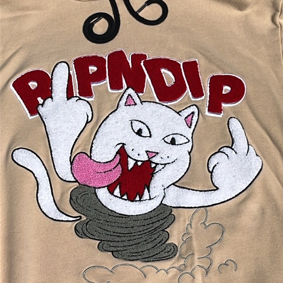 RIPNDIP Grailed two sided embroidered puff logo.sweatshirt hoodie - Picture 2 of 10